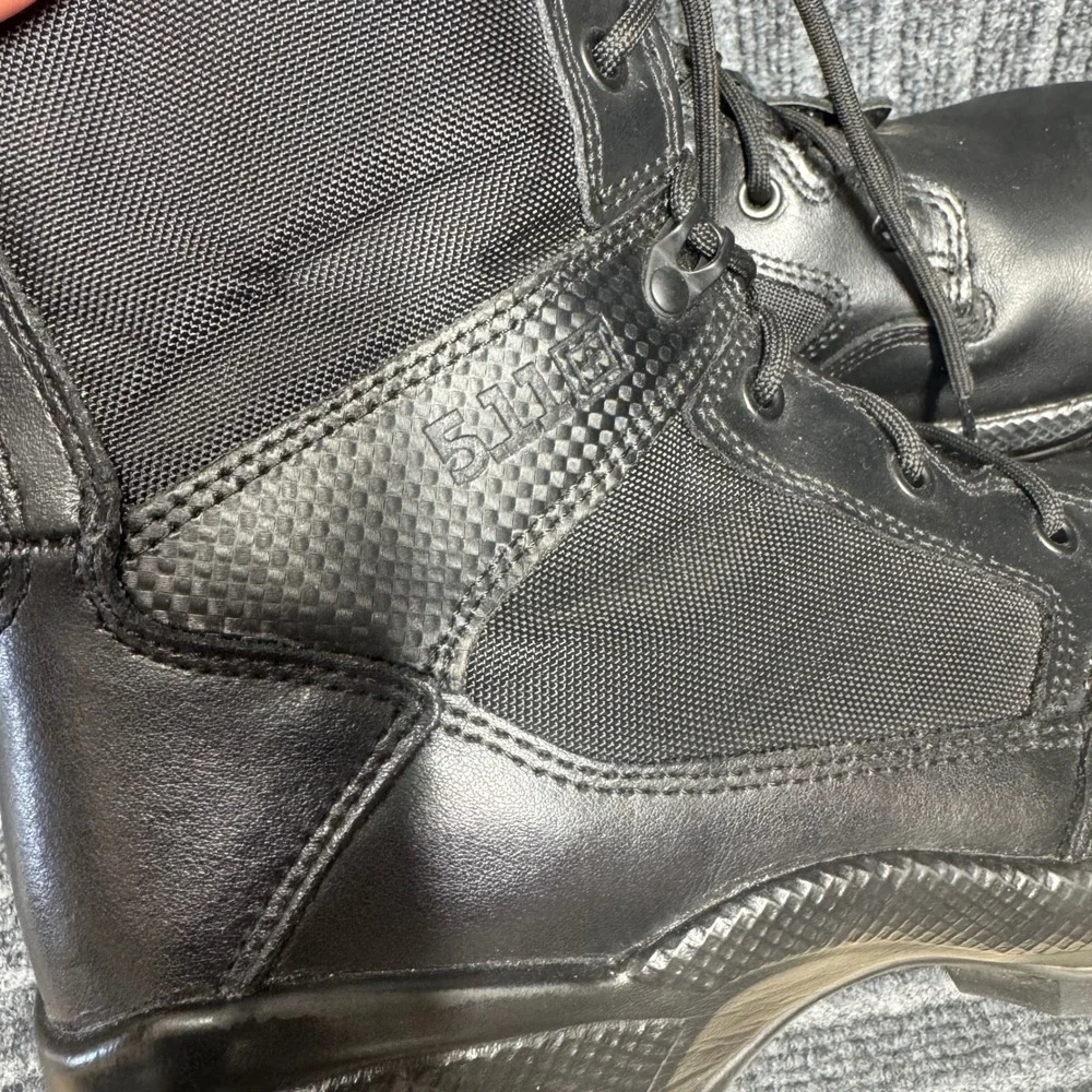 5.11 Tactical ATAC 2.0 8 Inch Boots 11.5 Black Excellent Side Zip Duty 12391